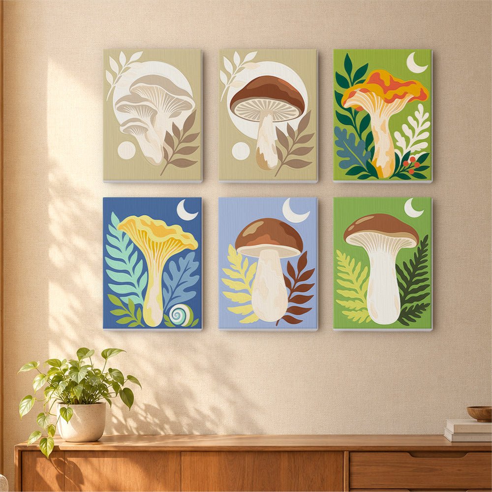 Forest Mushrooms mini painting set