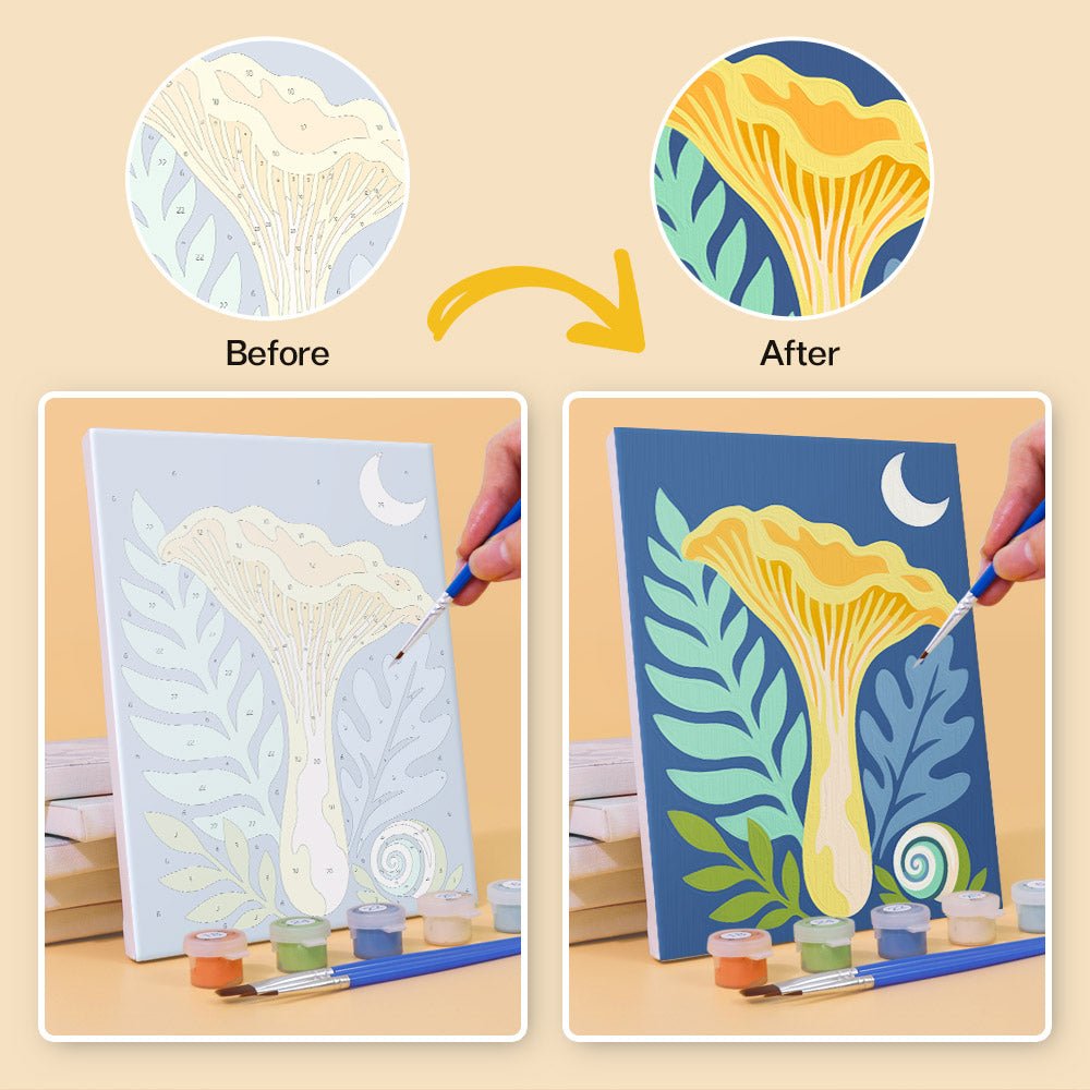 Before and after painting by numbers
