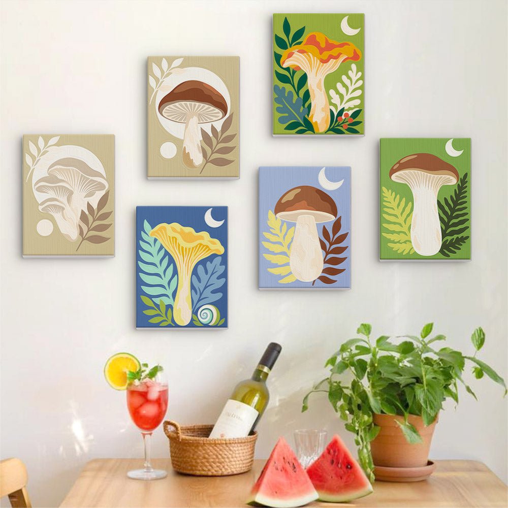 Forest Mushrooms mini painting set