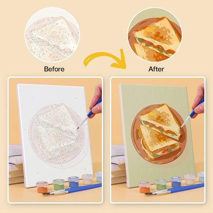 Before and after painting by numbers