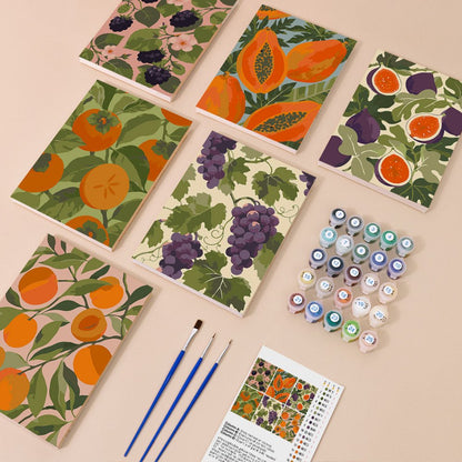 Everything in the Fruit Garden Patterns mini painting kit