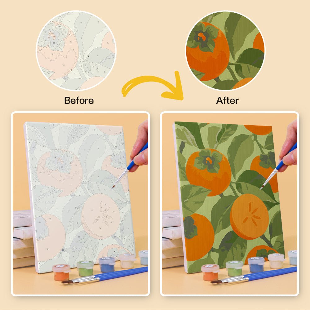 Before and after painting by numbers
