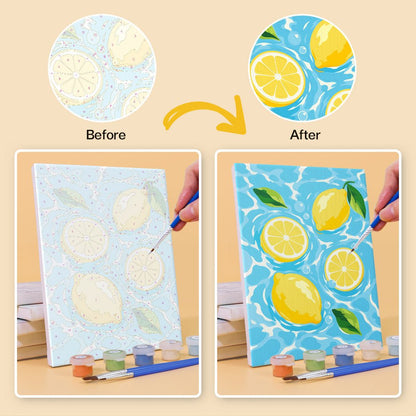 Before and after painting by numbers