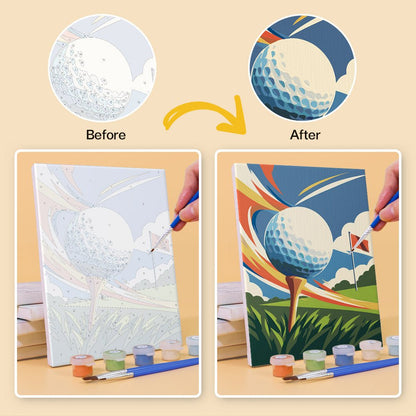 Before and after painting by numbers