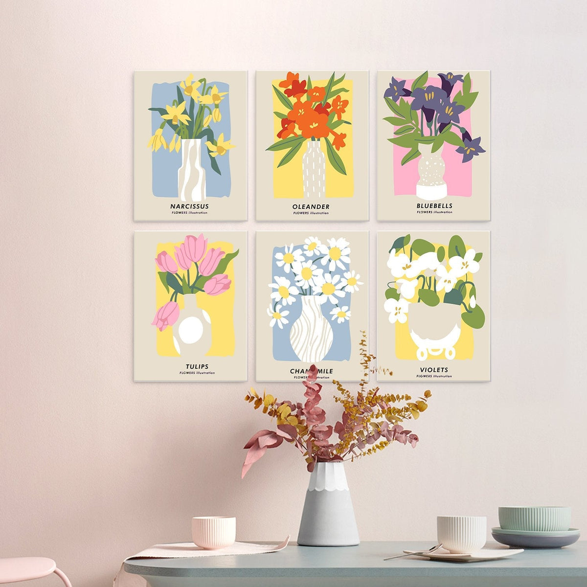 Garden Blooms – Set of 6 Mini Paintings - Judy Paint
