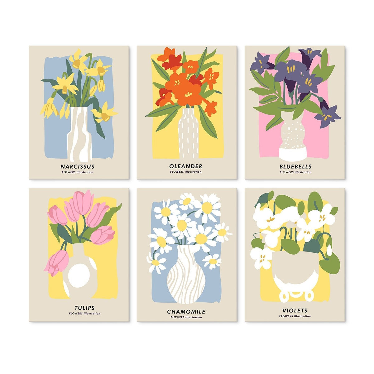 Garden Blooms – Set of 6 Mini Paintings - Judy Paint