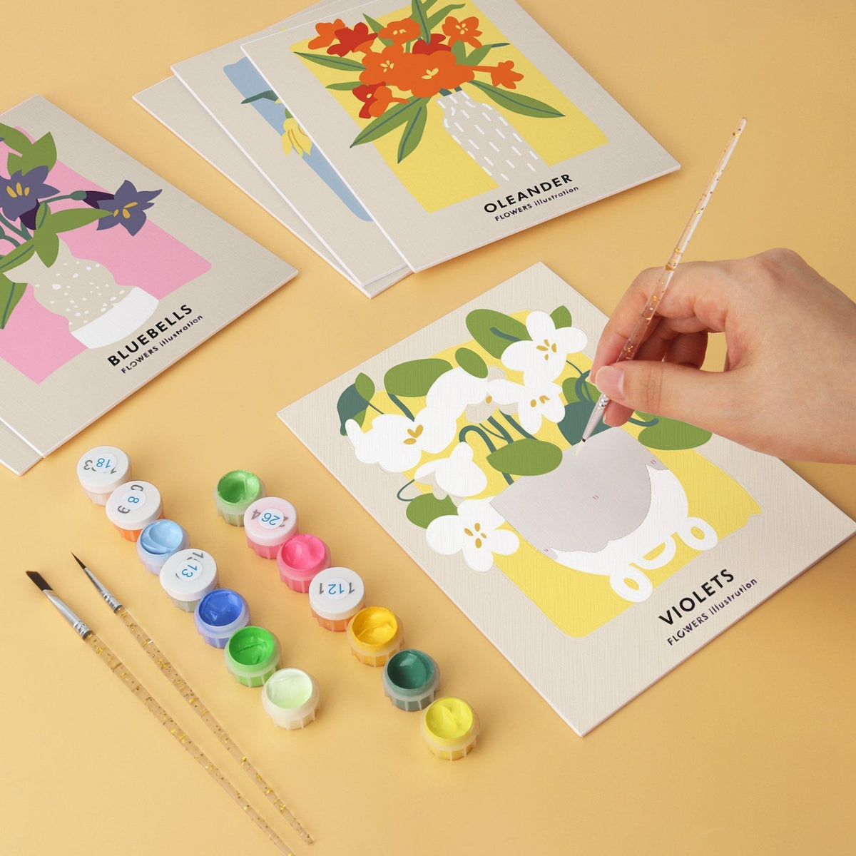 Garden Blooms – Set of 6 Mini Paintings - Judy Paint
