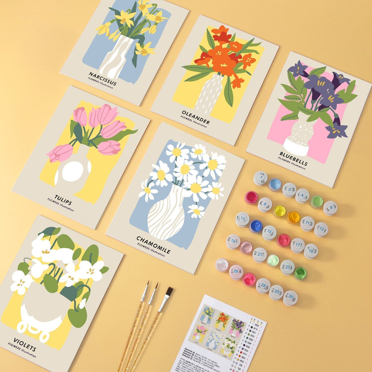 Garden Blooms – Set of 6 Mini Paintings - Judy Paint