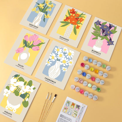 Garden Blooms – Set of 6 Mini Paintings - Judy Paint