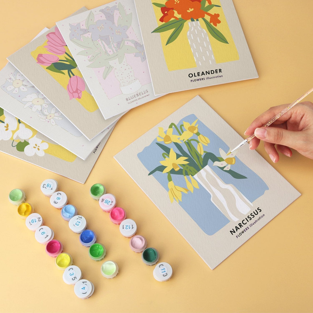Garden Blooms – Set of 6 Mini Paintings - Judy Paint