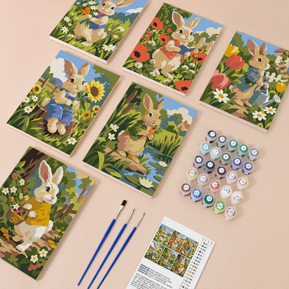 Everything in the Garden Bunnies mini painting kit