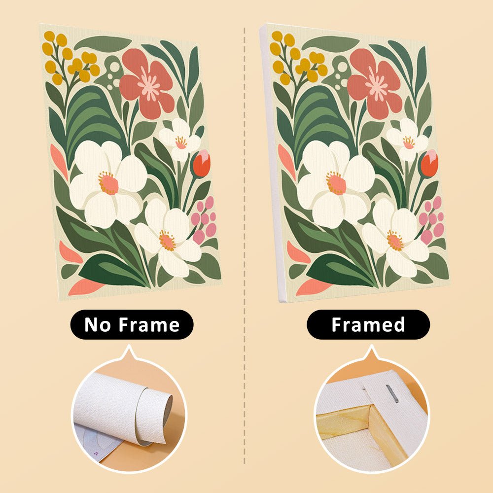 No frame vs. framed canvas