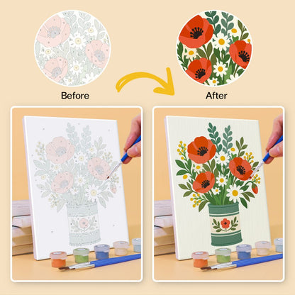 Before and after painting by numbers