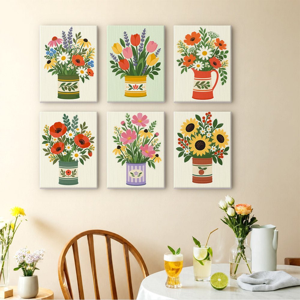 Garden Flower Tins mini painting set