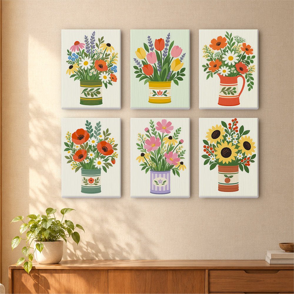 Garden Flower Tins mini painting set