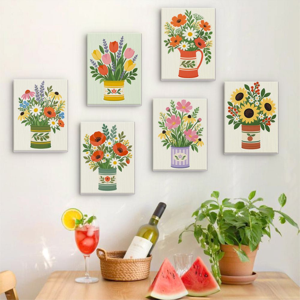 Garden Flower Tins mini painting set