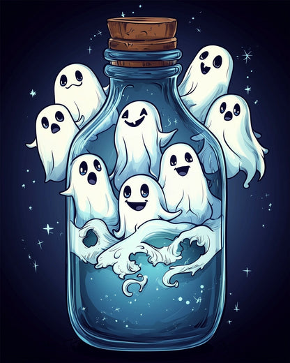 Ghosts in a Bottle - Halloween - Judy Paint