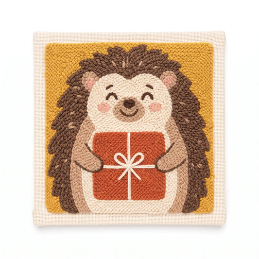 Gift-Giving Hedgehog - Square Edition - Judy Paint