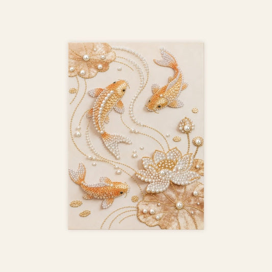 Gilded Koi Reverie – Pearl Painting - Judy Paint