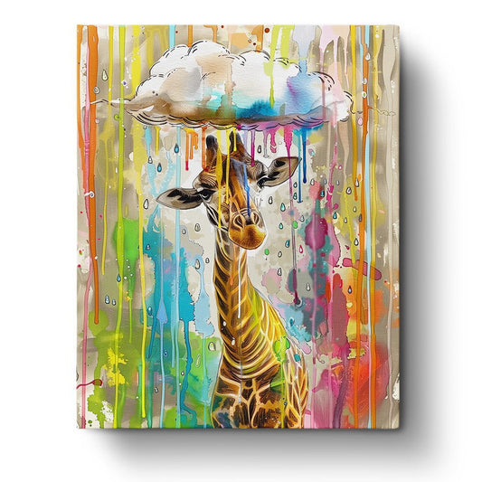 Giraffe in Dazzling Rain - Abstract Animals - Judy Paint