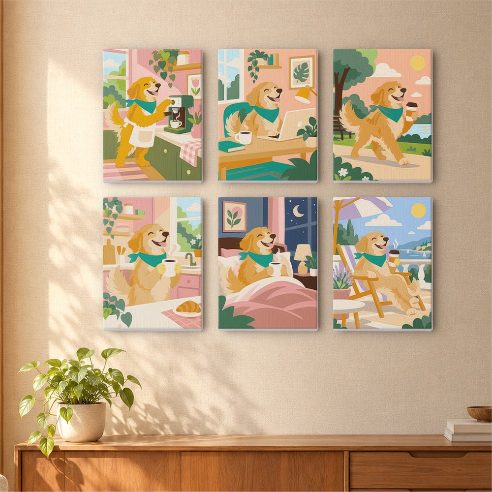 Golden Pup Days mini painting set