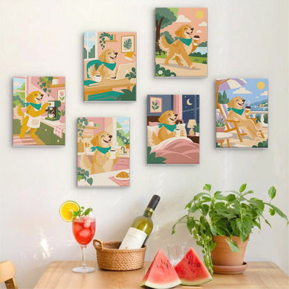 Golden Pup Days mini painting set