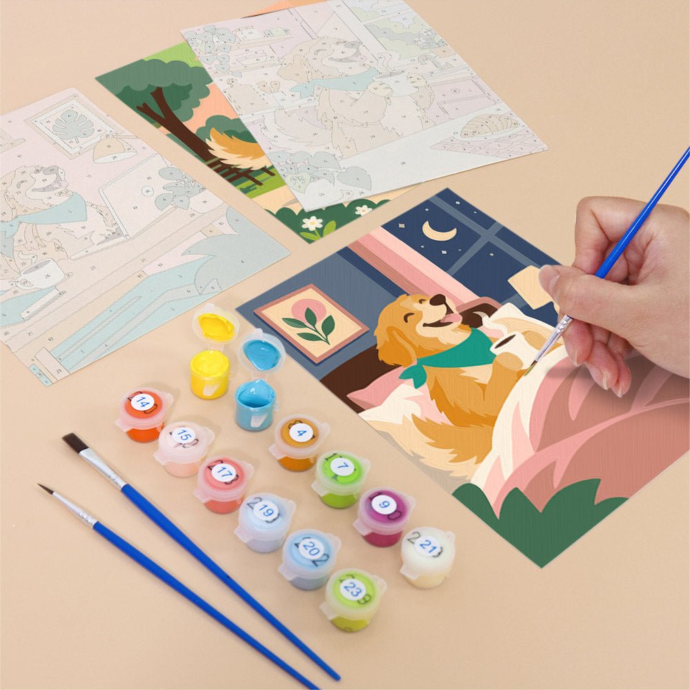 Golden Pup Days mini painting set