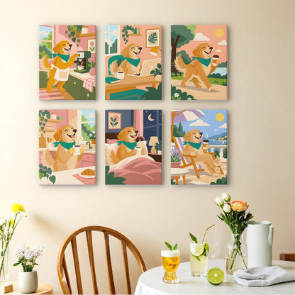 Golden Pup Days mini painting set