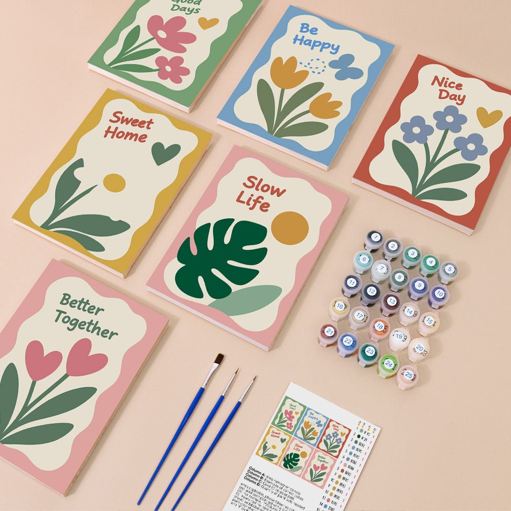 Everything in the Good Days Florals mini painting kit
