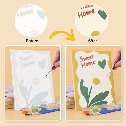 Before and after painting by numbers