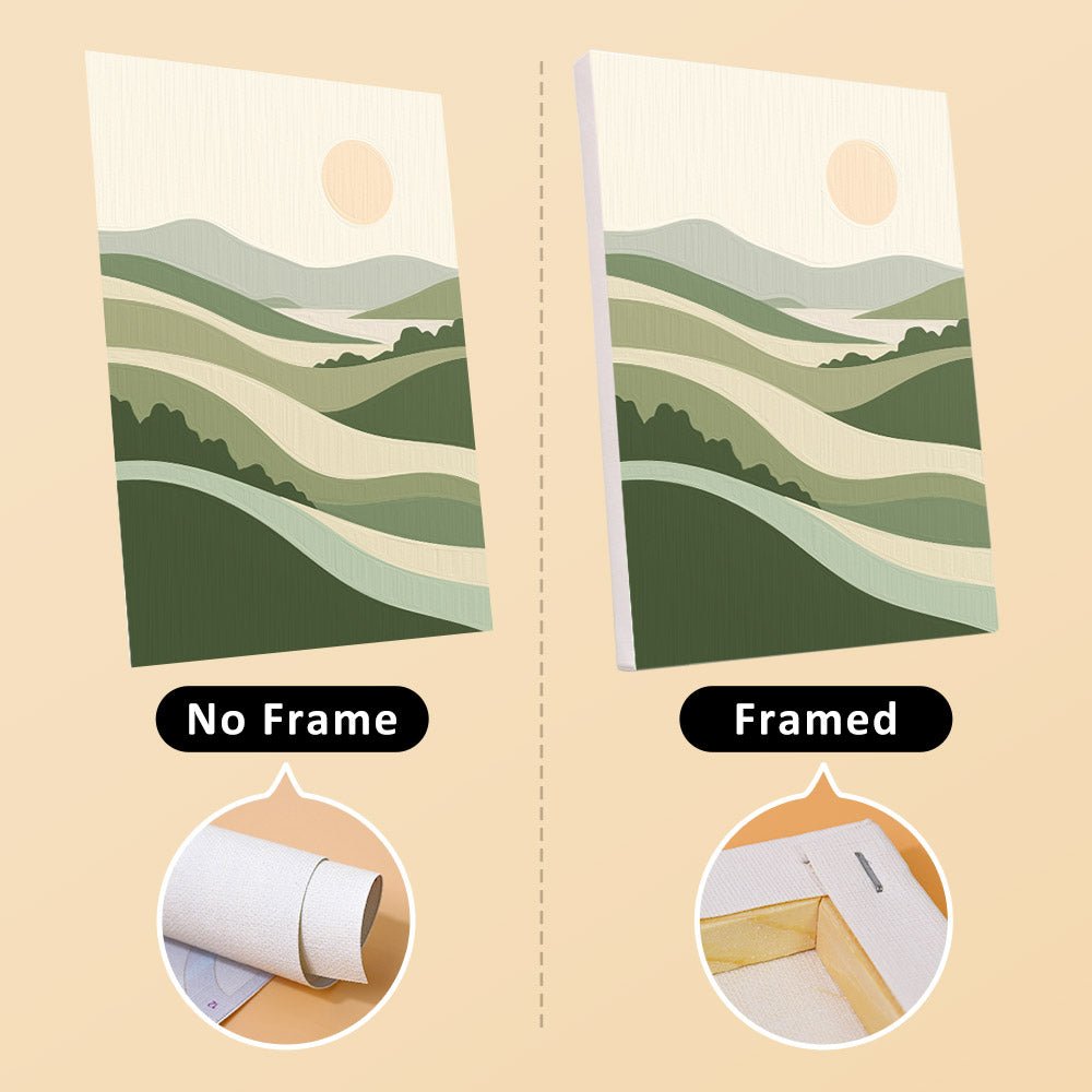 No frame vs. framed canvas