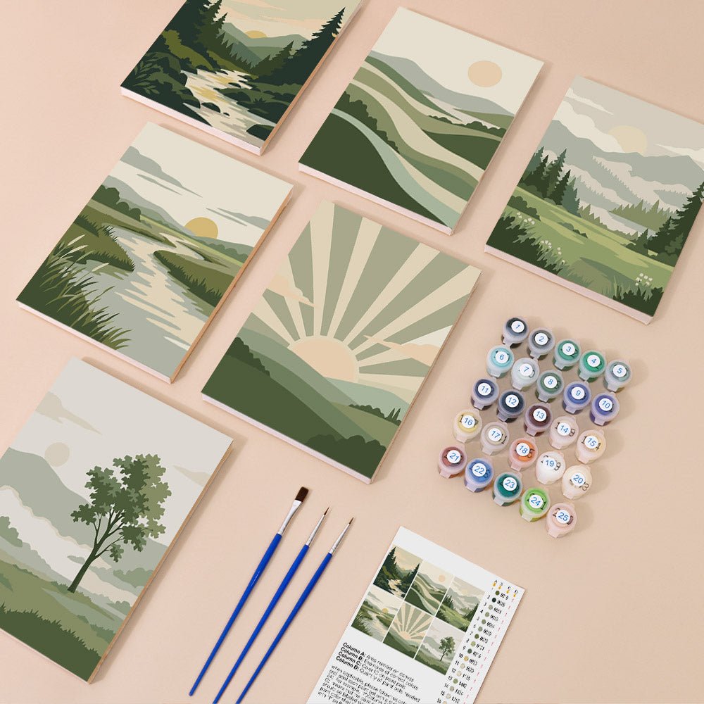 Everything in the Green Valleys mini painting kit