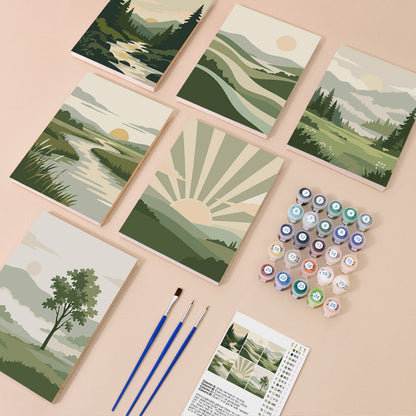 Everything in the Green Valleys mini painting kit