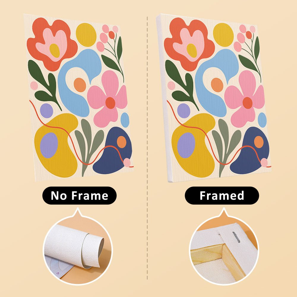 No frame vs. framed canvas