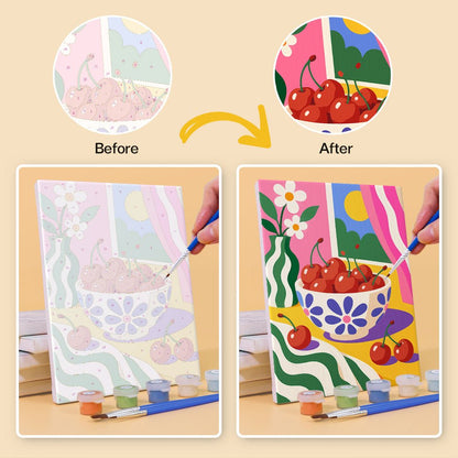 Before and after painting by numbers