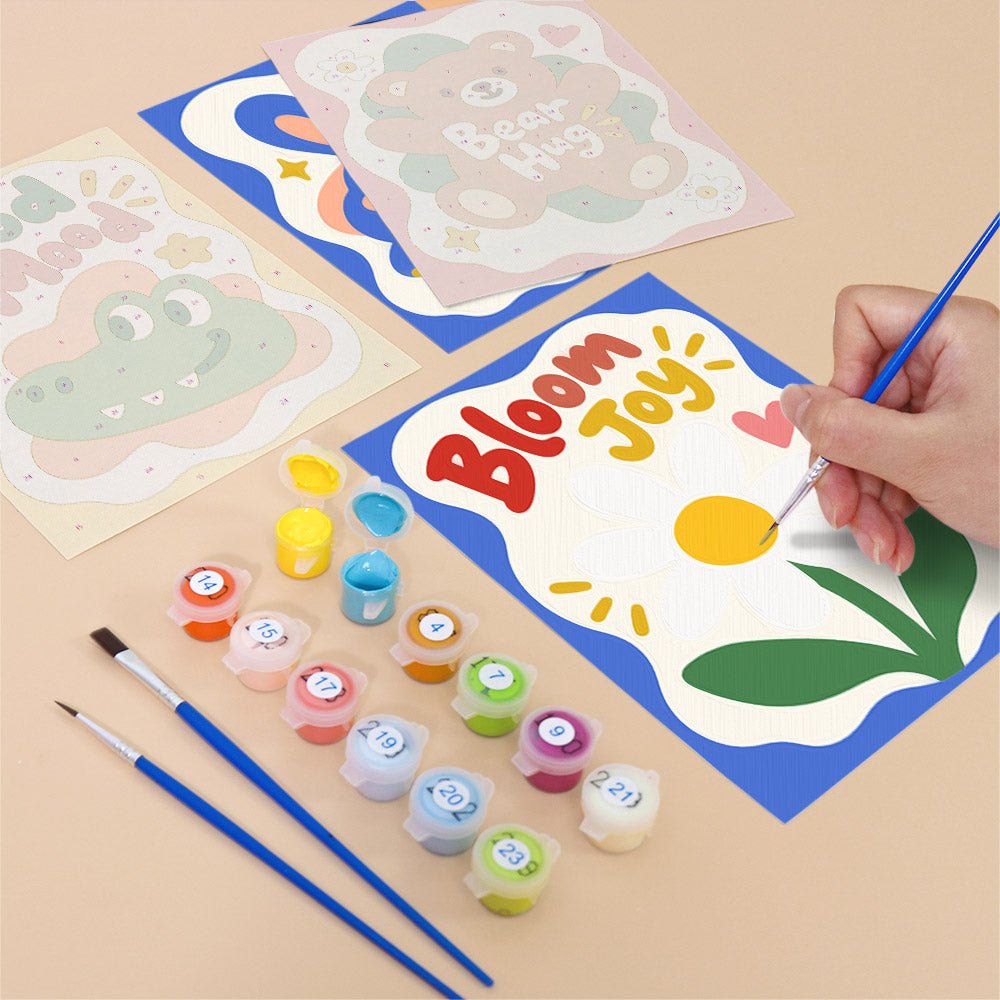 Happy Little Words mini painting set