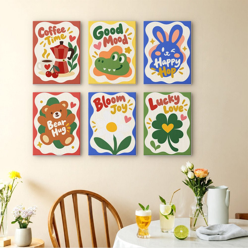 Happy Little Words mini painting set