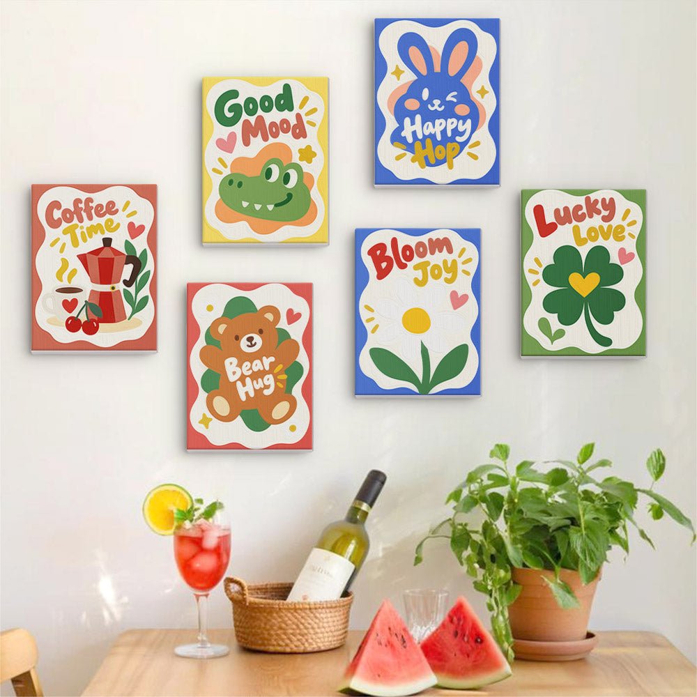 Happy Little Words mini painting set
