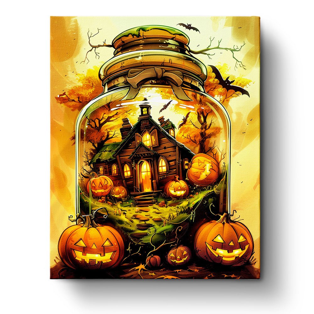 Haunted House Jar - Halloween - Judy Paint