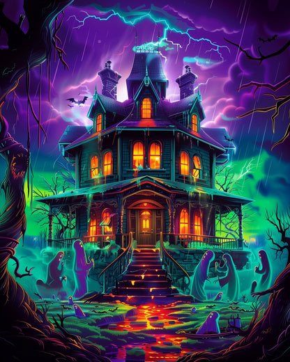 Haunted Mansion Glow - Halloween - Judy Paint