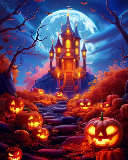 Haunted Pumpkin Path - Halloween - Judy Paint