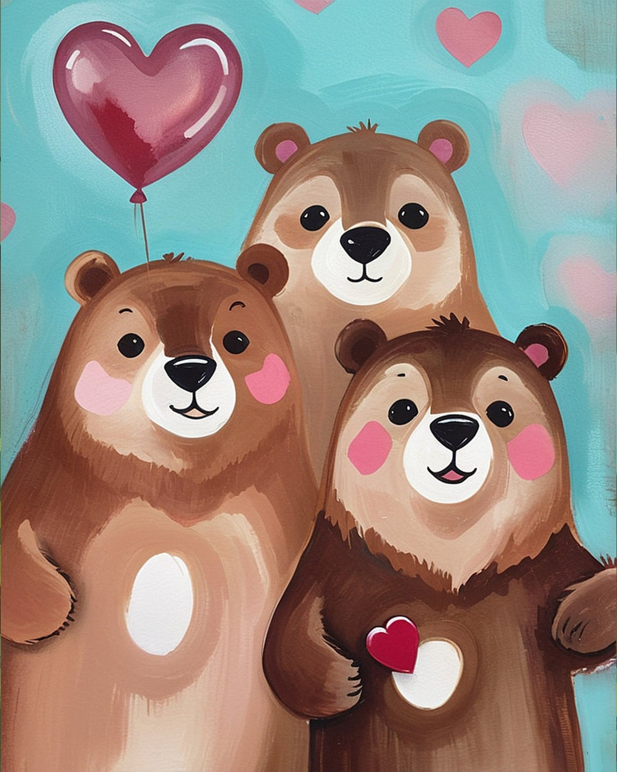Heartwarming Bear Family - Kids - Judy Paint