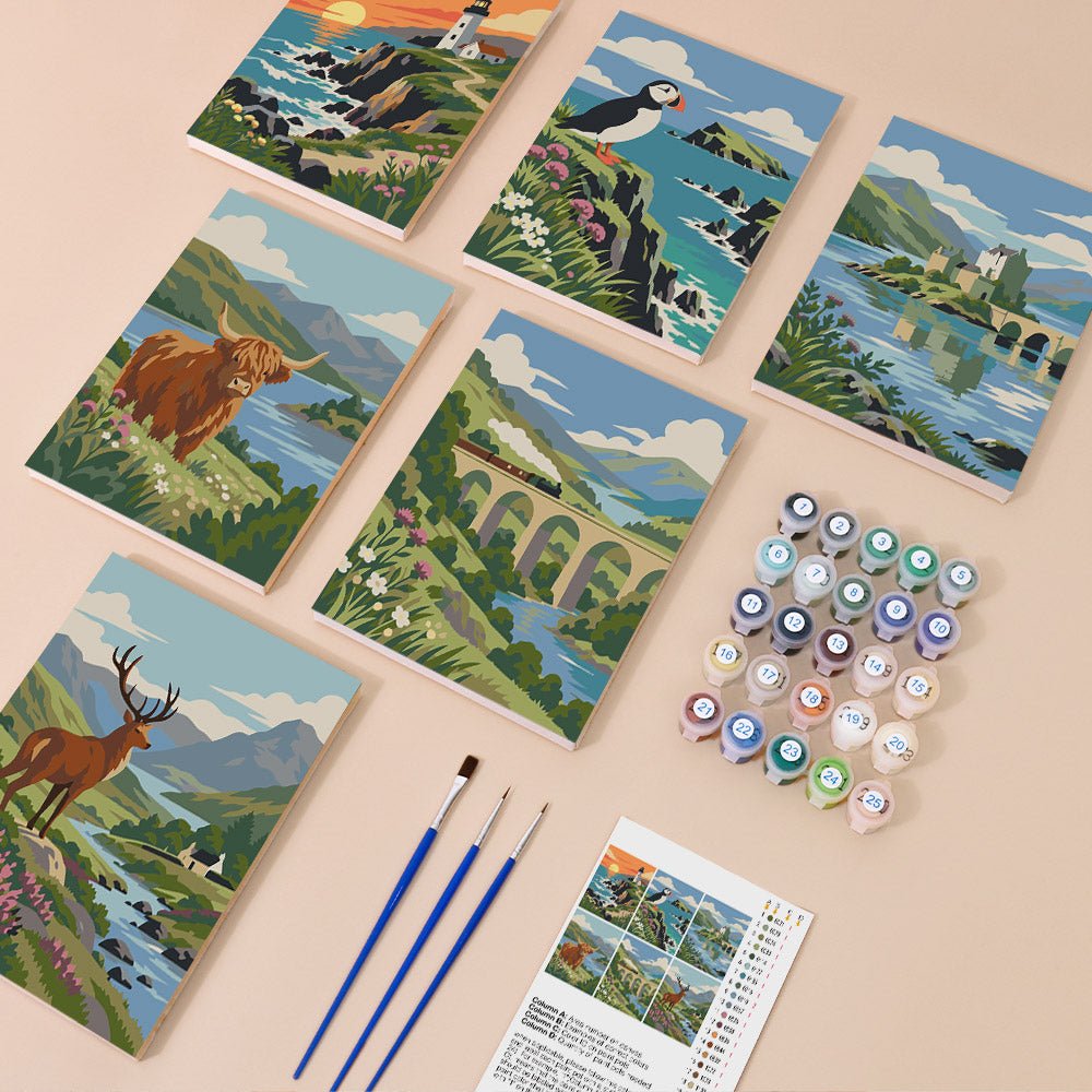 Everything in the Highland Wilds mini painting kit