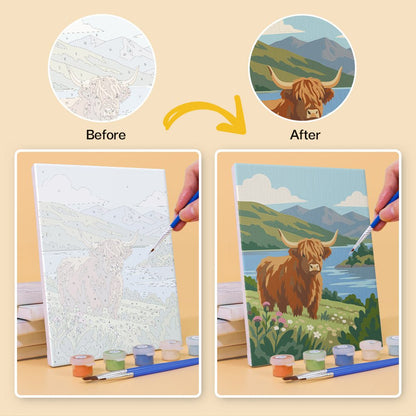 Before and after painting by numbers