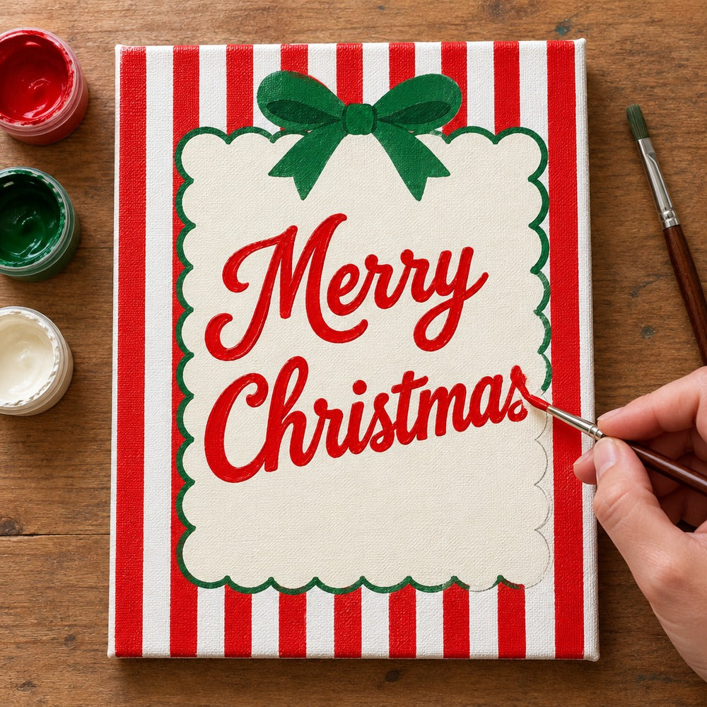 Painting the Holiday Glow Studio mini canvases