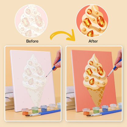 Before and after painting by numbers