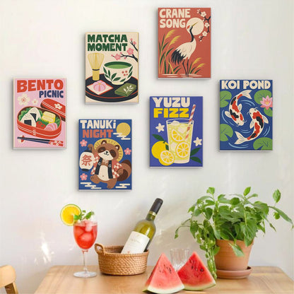 Japan Poster Cafe mini painting set