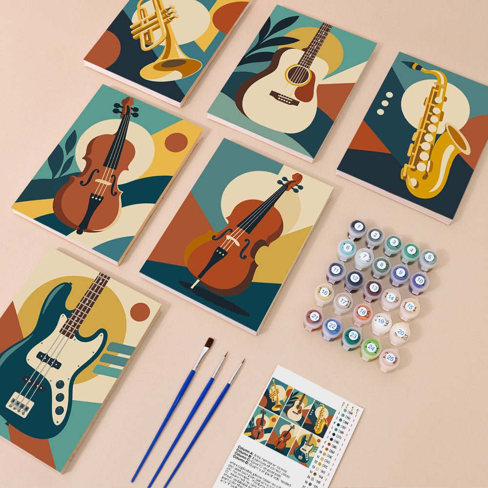 Everything in the Jazz Instruments mini painting kit