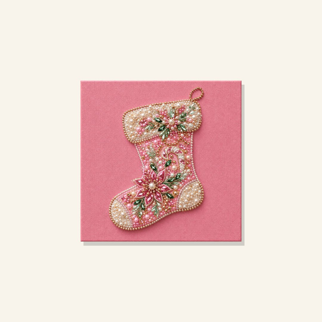Jeweled Christmas Stocking - Pearl Painting - Judy Paint