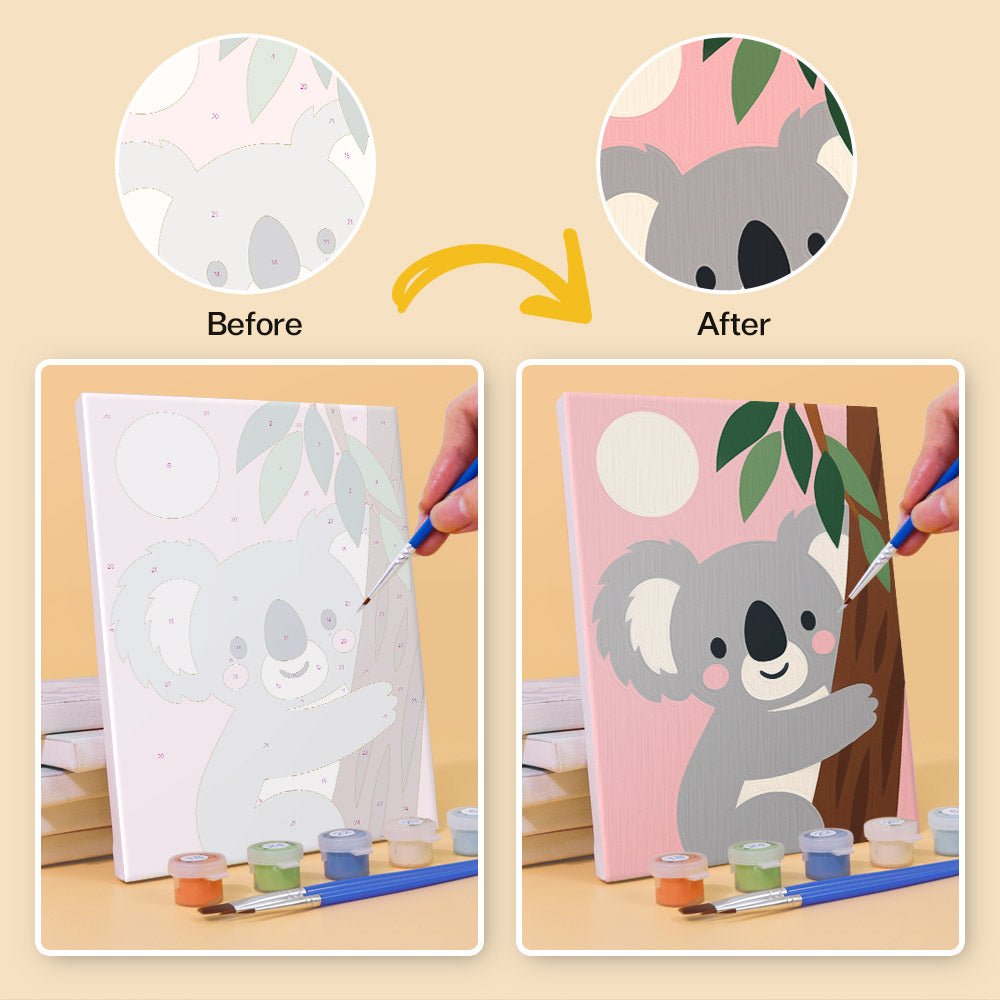 Before and after painting by numbers
